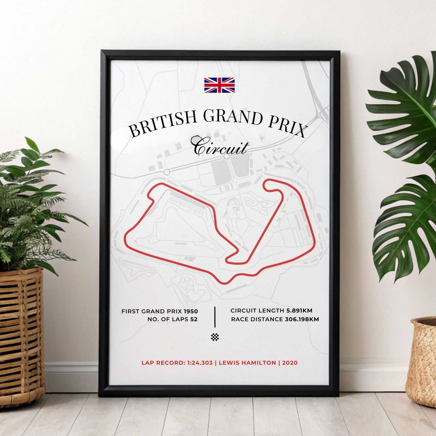 British Grand Prix Poster | F1 Race Track Wall Art Print | Unframed
